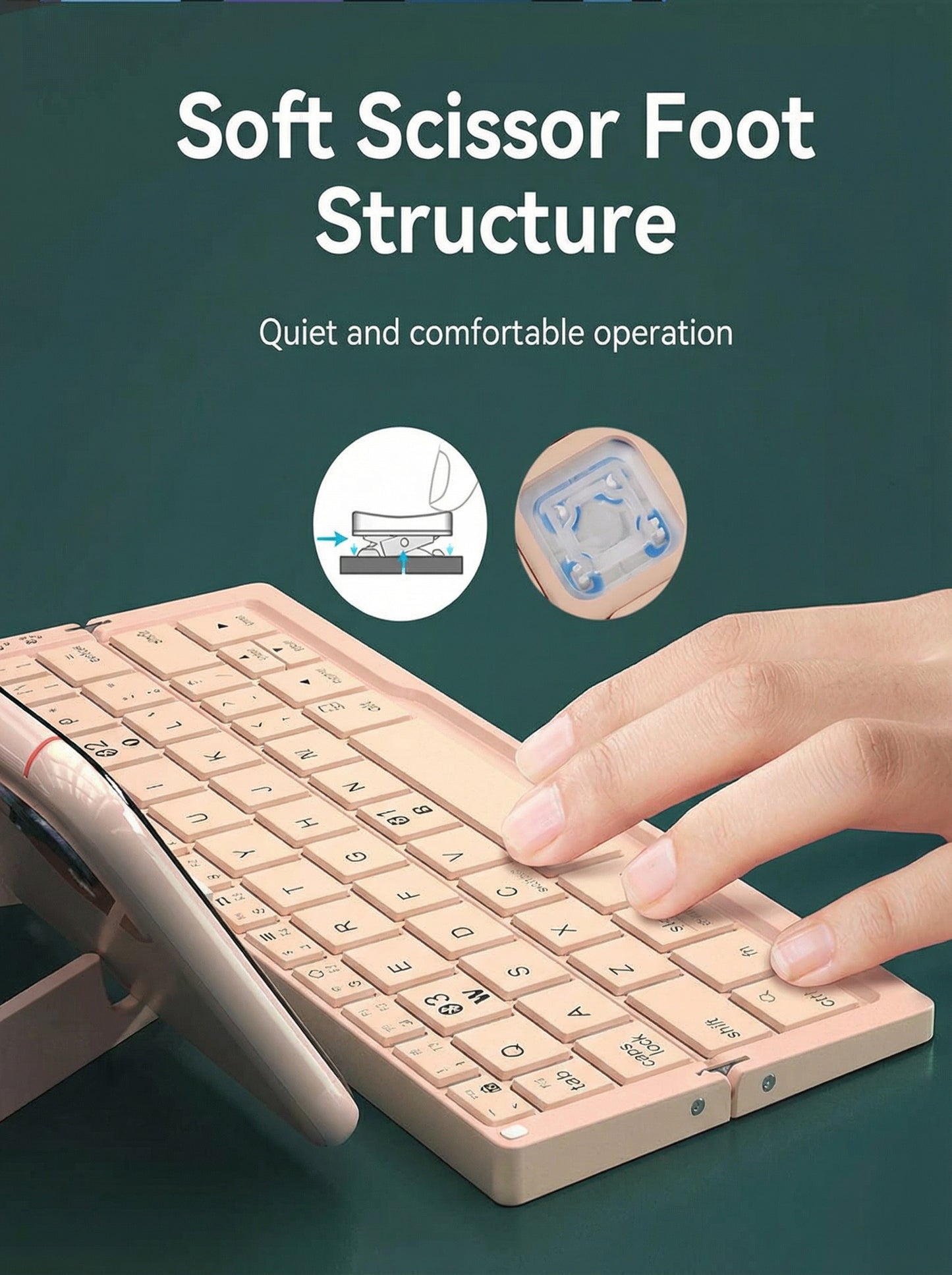 TechLixora™ B.O.W Foldable Bluetooth Keyboard