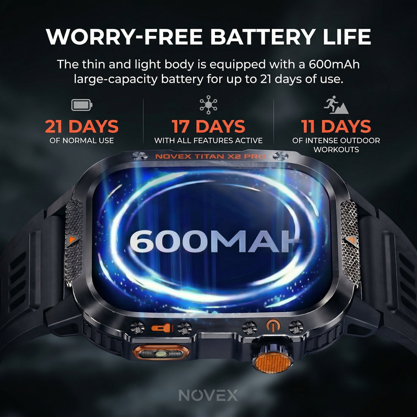 Lixora™ - Novex Titan X2 Pro - Rugged GPS Smartwatch