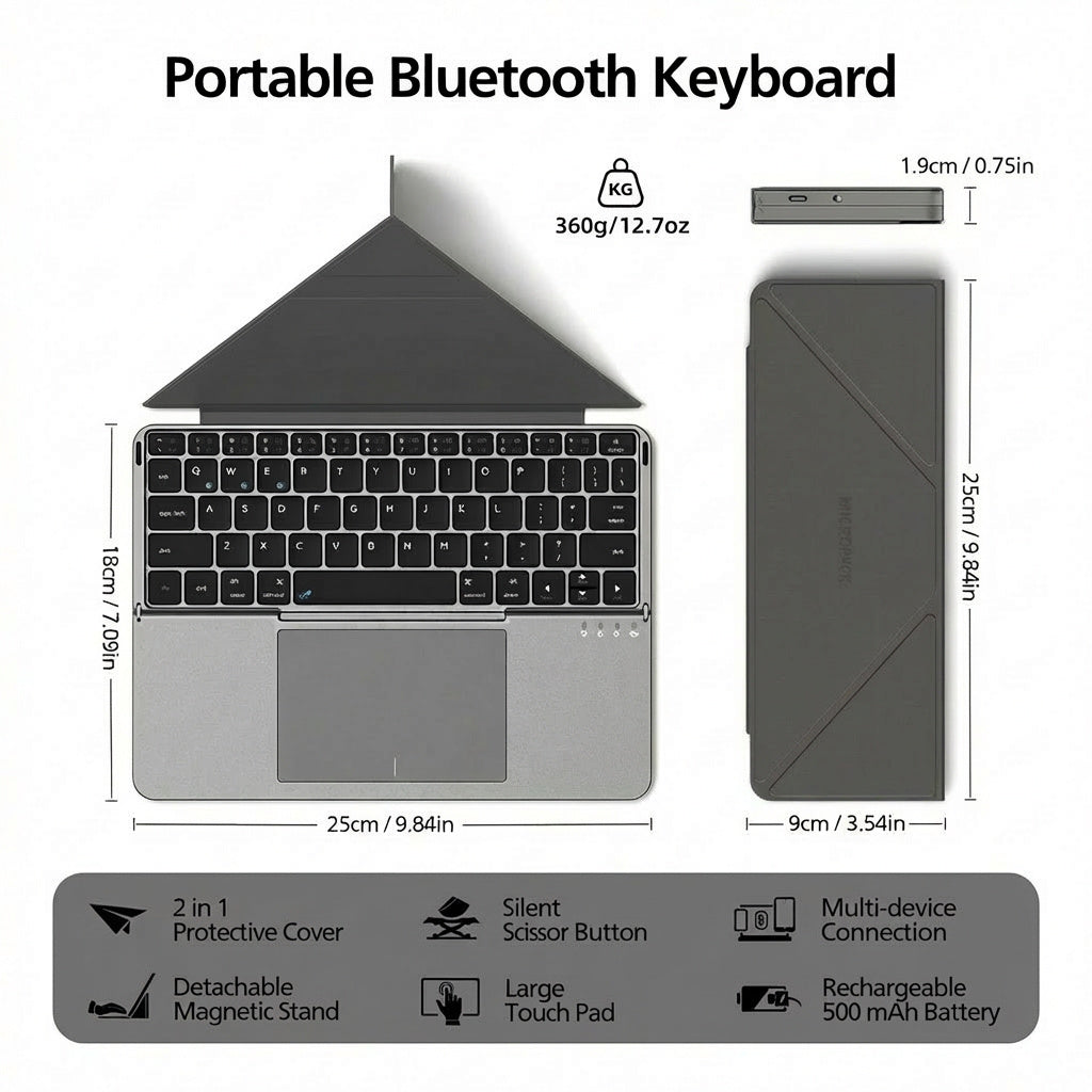 Lixora™ Foldable Bluetooth Keyboard with Touchpad