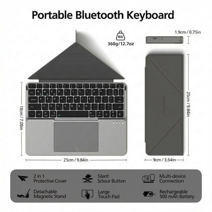 Lixora™ Foldable Bluetooth Keyboard with Touchpad