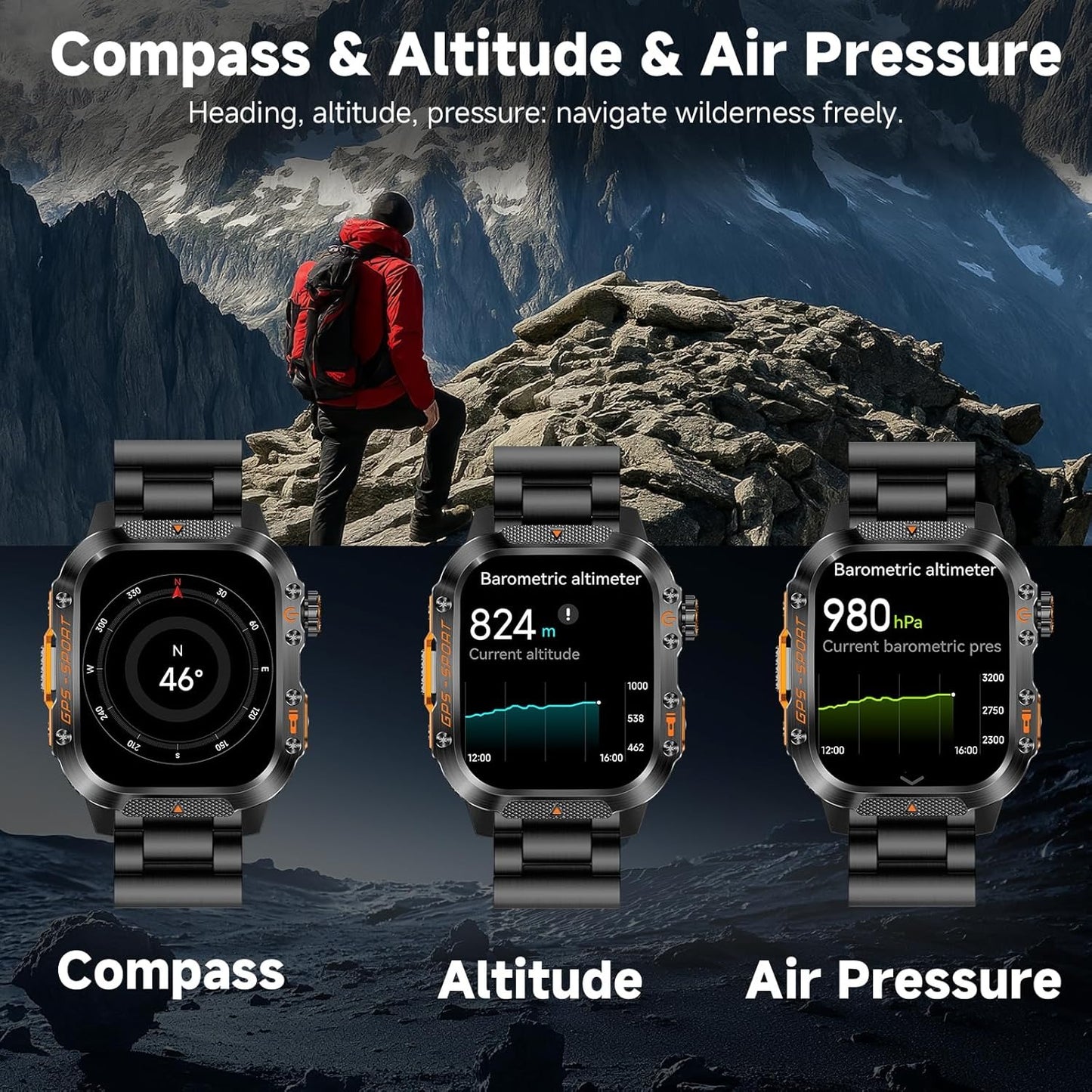 Lixora™ - Novex Titan X2 Pro - Rugged GPS Smartwatch