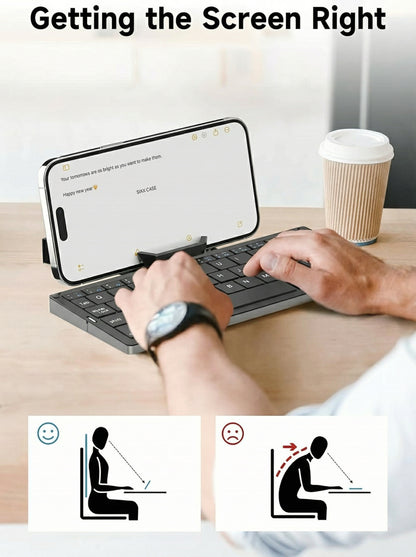 TechLixora™ B.O.W Foldable Bluetooth Keyboard