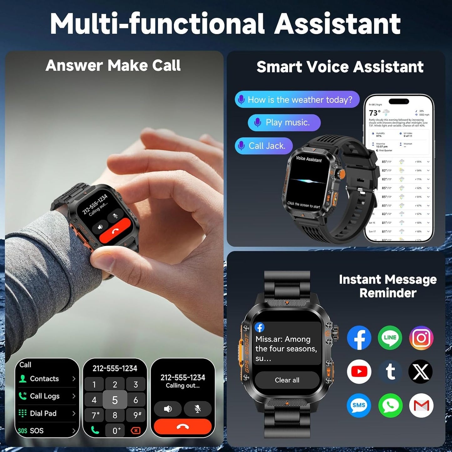 Lixora™ - Novex Titan X2 Pro - Rugged GPS Smartwatch