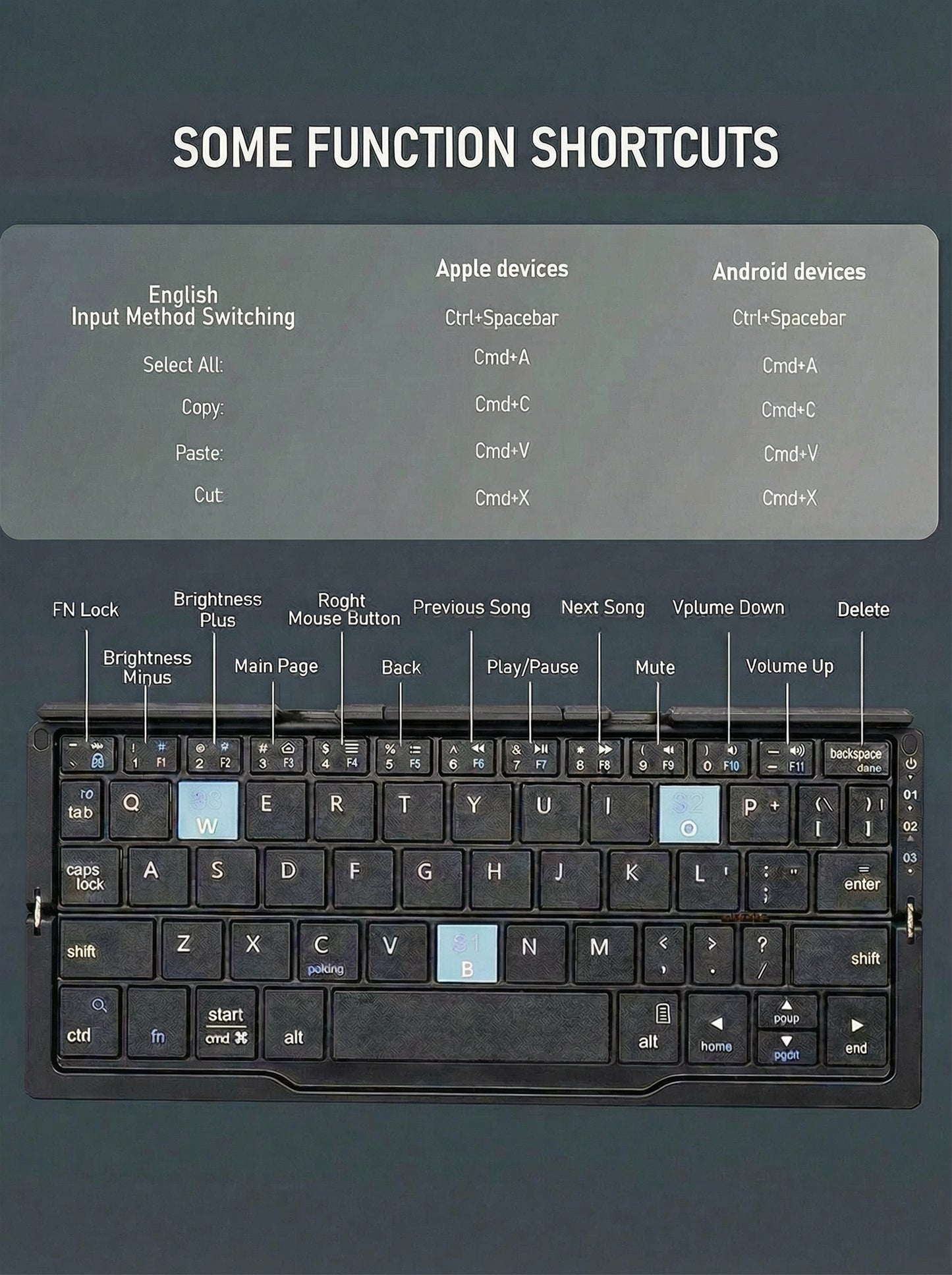 TechLixora™ B.O.W Foldable Bluetooth Keyboard