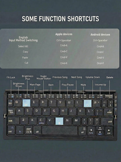 TechLixora™ B.O.W Foldable Bluetooth Keyboard