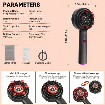 Lixora™ Red Light Scalp Massager - Boost Hair Growth & Reduce Shedding